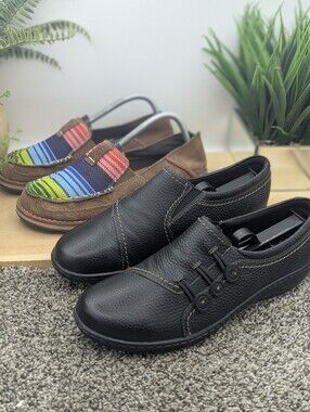 Clark's Ashland Leather Women's Sz 9.5 Plus Ariat Cruisers Casual Walking Shoes